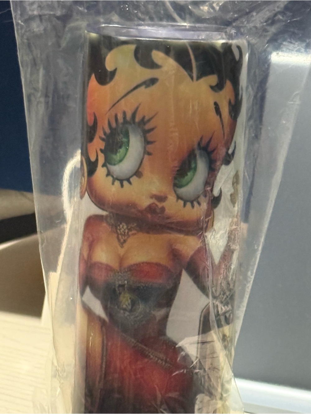 Betty Boop Inspired tumbler Decorative Art Print - Red and Black